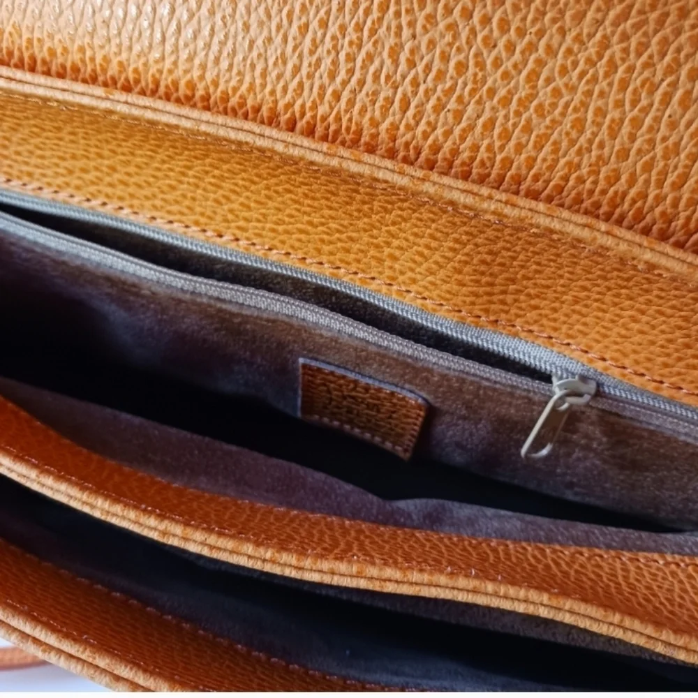 Orange Leather Satchel Handbag - Unbranded - Picture 11 of 13